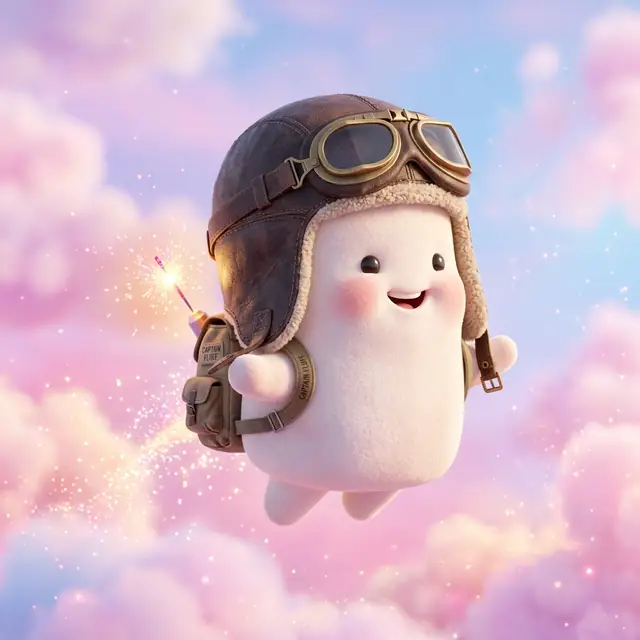 Captain Fluff the Marshmallow Aviator